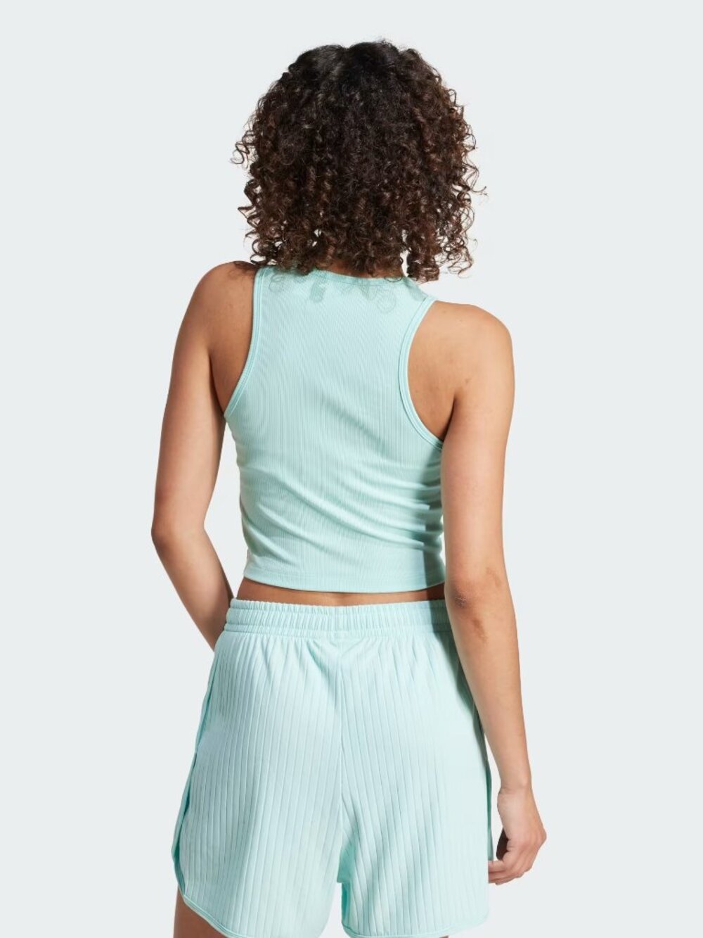 adidas Semi Flash Aqua Ribbed Tank Top size Small - Picture 2 of 11